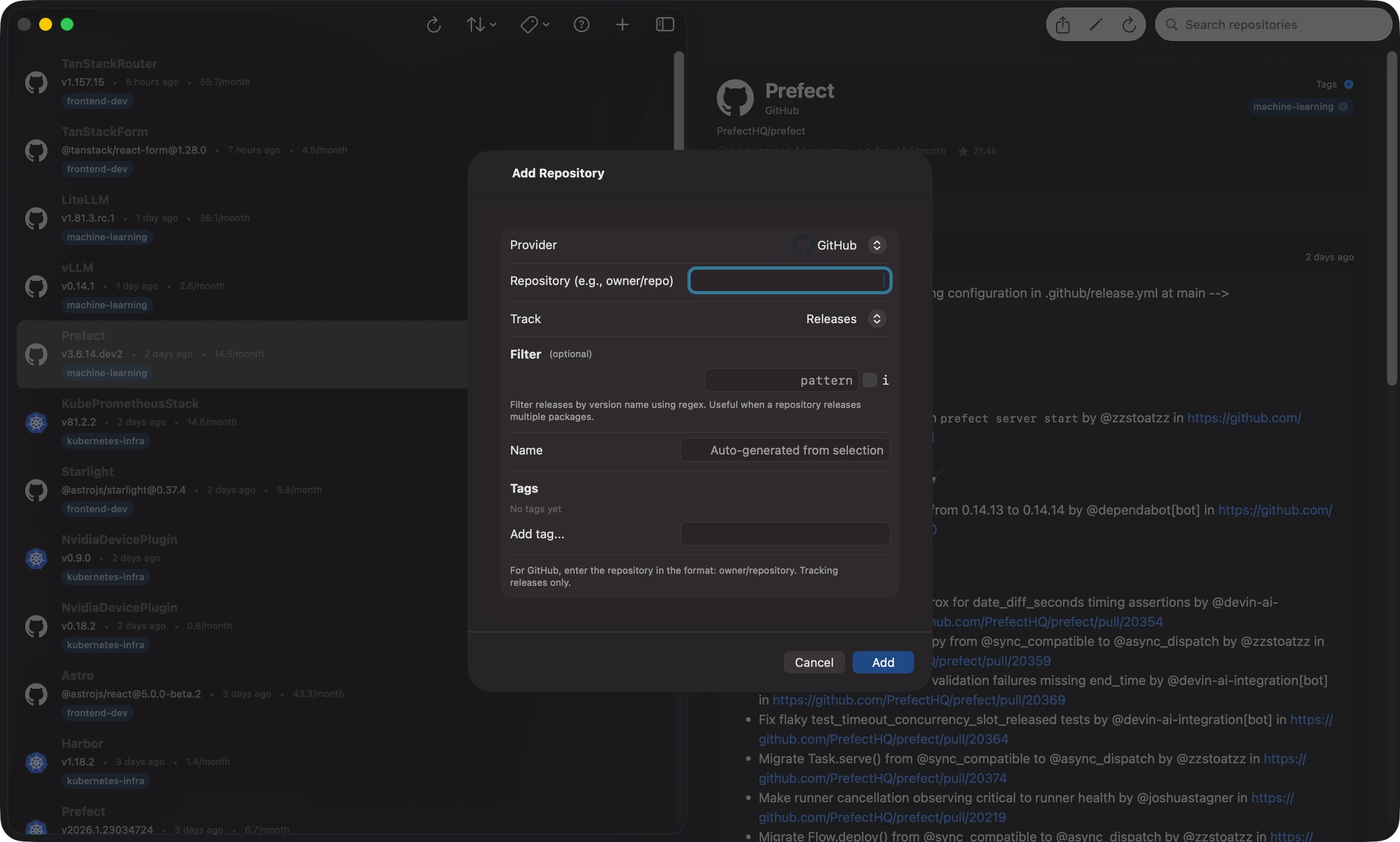 Adding a new repository to track